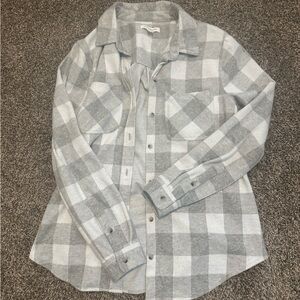 Gray and White Checkered Flannel